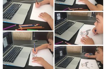 Anaokulu öğrencilerimiz, Çağrı Odabaşı ile Online Okuma ve Çizim Atölyesi”nde!